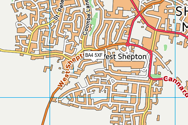 BA4 5XF map - OS VectorMap District (Ordnance Survey)