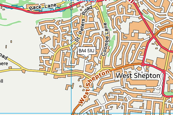 BA4 5XJ map - OS VectorMap District (Ordnance Survey)