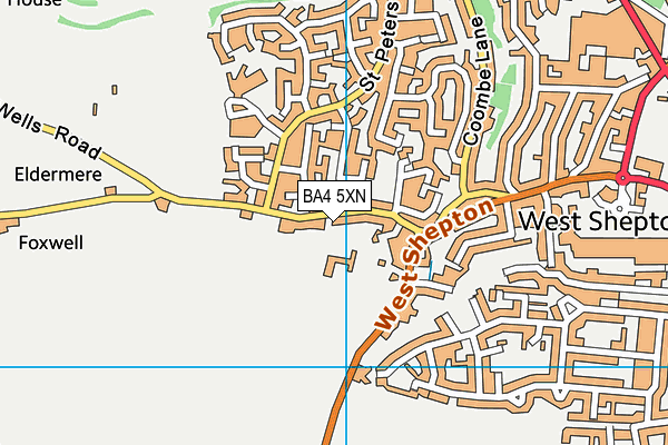 Shepton Mallet Football Club map (BA4 5XN) - OS VectorMap District (Ordnance Survey)