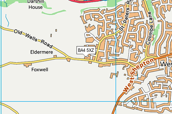 BA4 5XZ map - OS VectorMap District (Ordnance Survey)