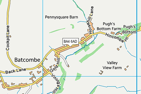 BA4 6AD map - OS VectorMap District (Ordnance Survey)