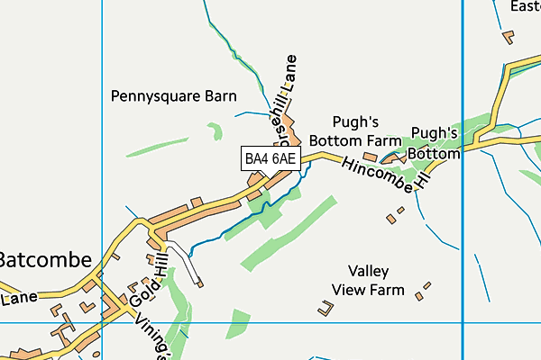 BA4 6AE map - OS VectorMap District (Ordnance Survey)