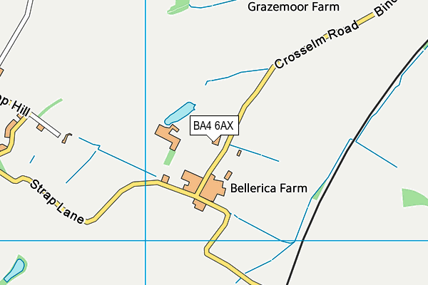BA4 6AX map - OS VectorMap District (Ordnance Survey)