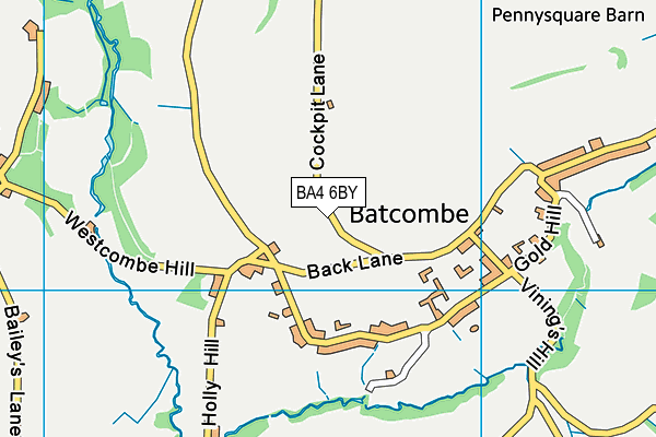 BA4 6BY map - OS VectorMap District (Ordnance Survey)