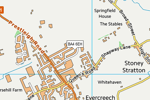 Evercreech Church of England Primary School map (BA4 6EH) - OS VectorMap District (Ordnance Survey)