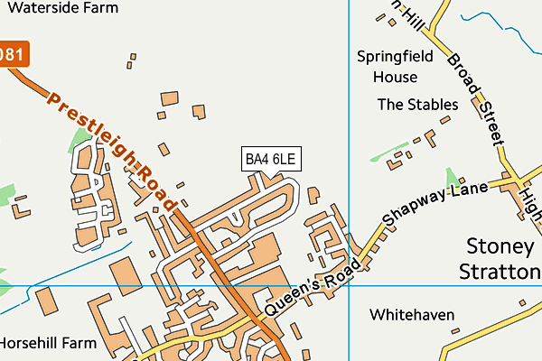 BA4 6LE map - OS VectorMap District (Ordnance Survey)