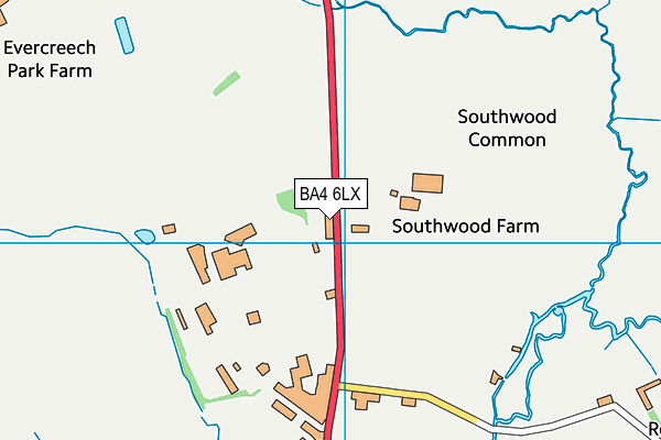 BA4 6LX map - OS VectorMap District (Ordnance Survey)