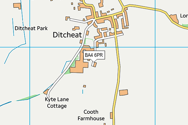 Ditcheat Cricket Club (Closed) map (BA4 6PR) - OS VectorMap District (Ordnance Survey)