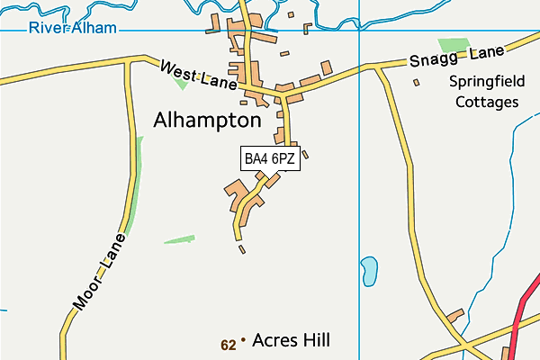 BA4 6PZ map - OS VectorMap District (Ordnance Survey)