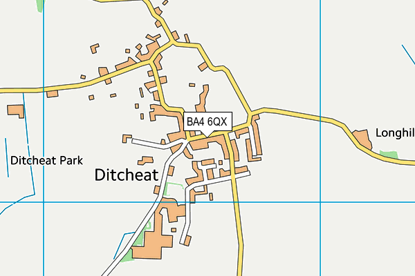 BA4 6QX map - OS VectorMap District (Ordnance Survey)
