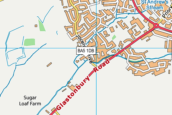 BA5 1DB map - OS VectorMap District (Ordnance Survey)