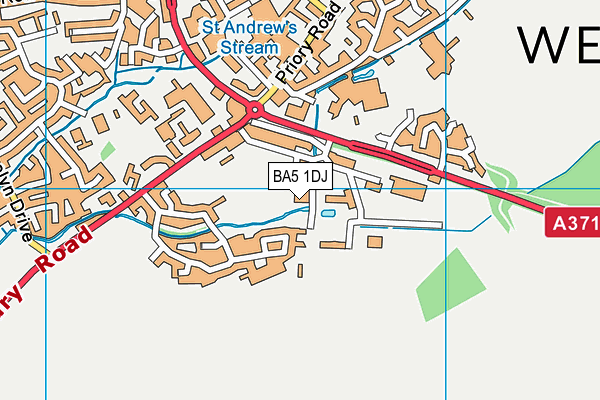 BA5 1DJ map - OS VectorMap District (Ordnance Survey)