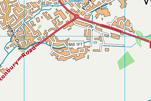 BA5 1FT map - OS VectorMap District (Ordnance Survey)