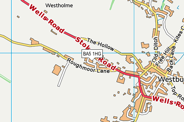 Robert Glanvile Playing Field map (BA5 1HG) - OS VectorMap District (Ordnance Survey)