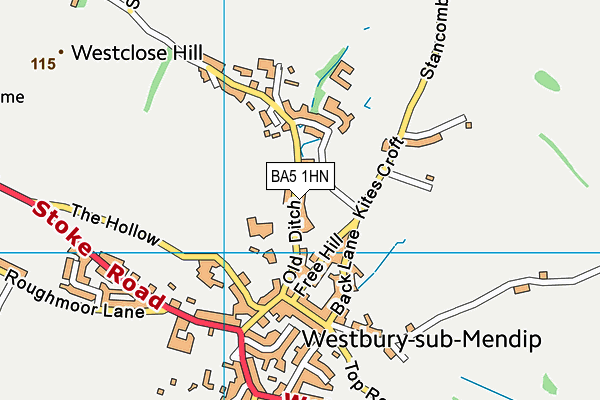 BA5 1HN map - OS VectorMap District (Ordnance Survey)