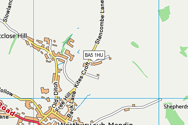 BA5 1HU map - OS VectorMap District (Ordnance Survey)