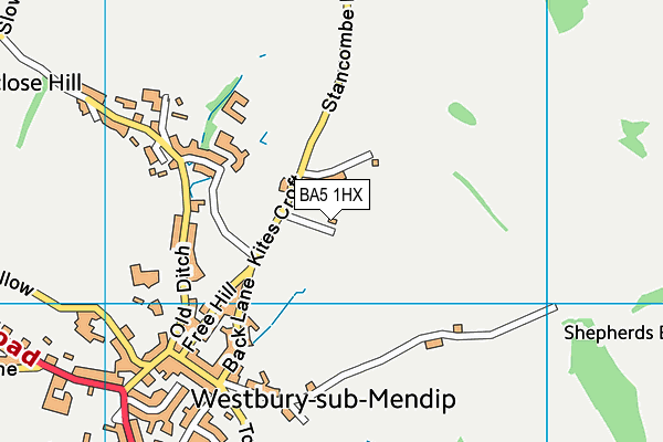 BA5 1HX map - OS VectorMap District (Ordnance Survey)