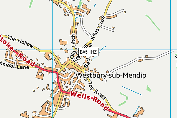 BA5 1HZ map - OS VectorMap District (Ordnance Survey)