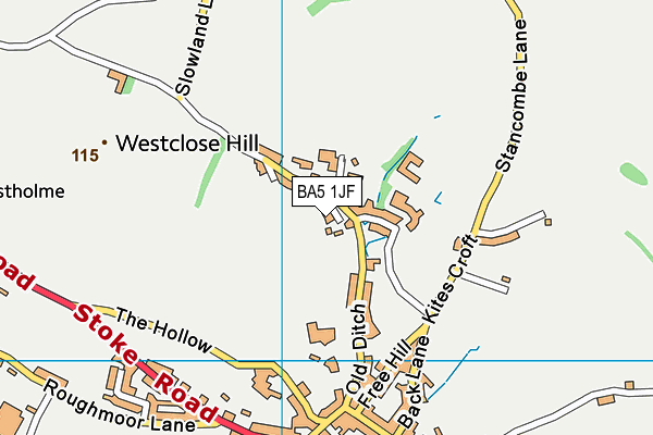 BA5 1JF map - OS VectorMap District (Ordnance Survey)