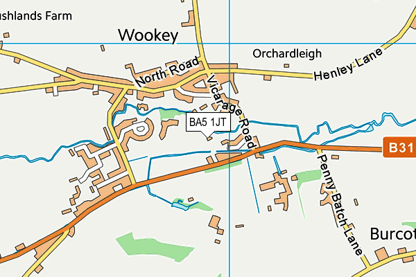 BA5 1JT map - OS VectorMap District (Ordnance Survey)