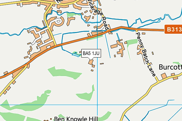 BA5 1JU map - OS VectorMap District (Ordnance Survey)