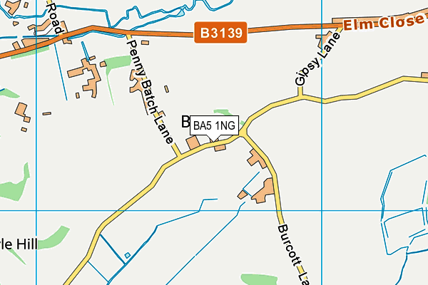 BA5 1NG map - OS VectorMap District (Ordnance Survey)