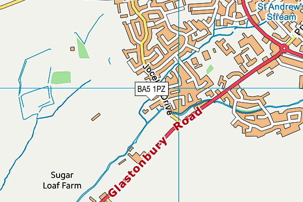 BA5 1PZ map - OS VectorMap District (Ordnance Survey)