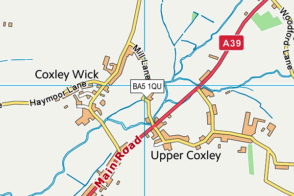 Coxley Playing Field map (BA5 1QU) - OS VectorMap District (Ordnance Survey)
