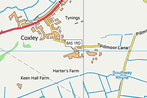 Coxley Primary School map (BA5 1RD) - OS VectorMap District (Ordnance Survey)
