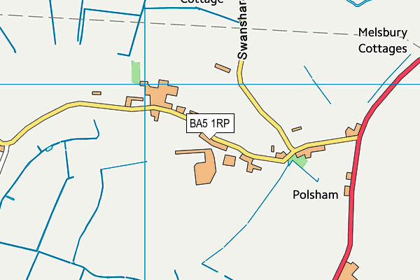 BA5 1RP map - OS VectorMap District (Ordnance Survey)