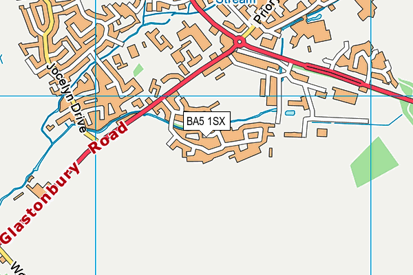 BA5 1SX map - OS VectorMap District (Ordnance Survey)
