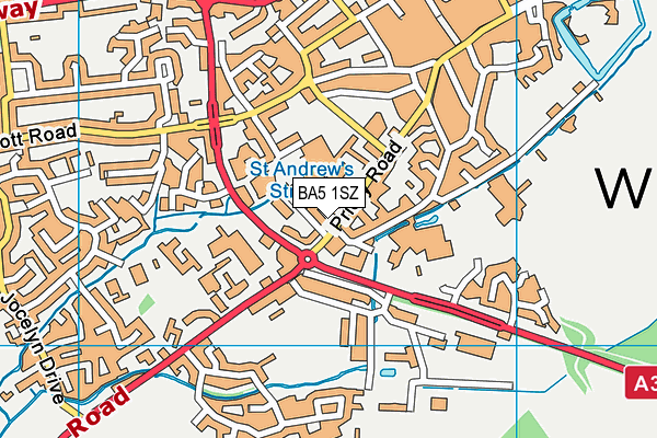 BA5 1SZ map - OS VectorMap District (Ordnance Survey)