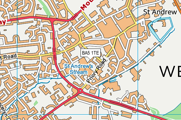 BA5 1TE map - OS VectorMap District (Ordnance Survey)