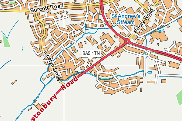 BA5 1TN map - OS VectorMap District (Ordnance Survey)