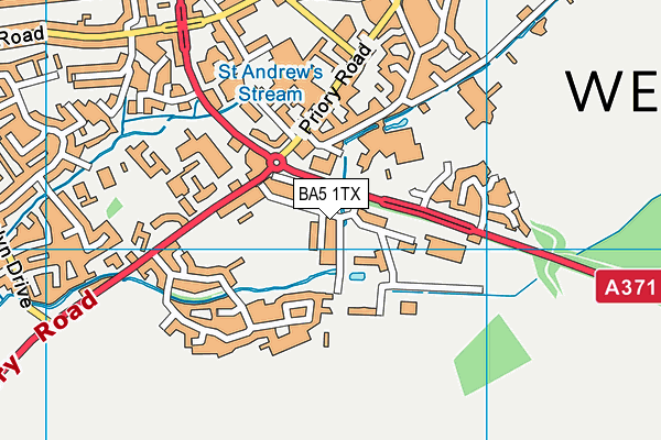 BA5 1TX map - OS VectorMap District (Ordnance Survey)