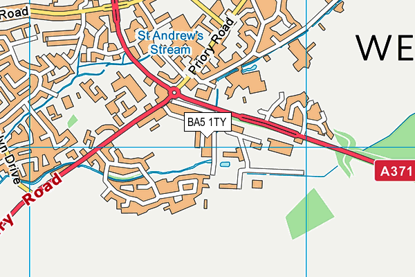 BA5 1TY map - OS VectorMap District (Ordnance Survey)