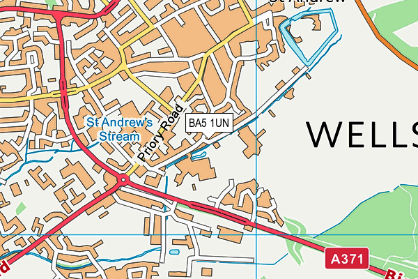 Wells Recreation Ground map (BA5 1UN) - OS VectorMap District (Ordnance Survey)