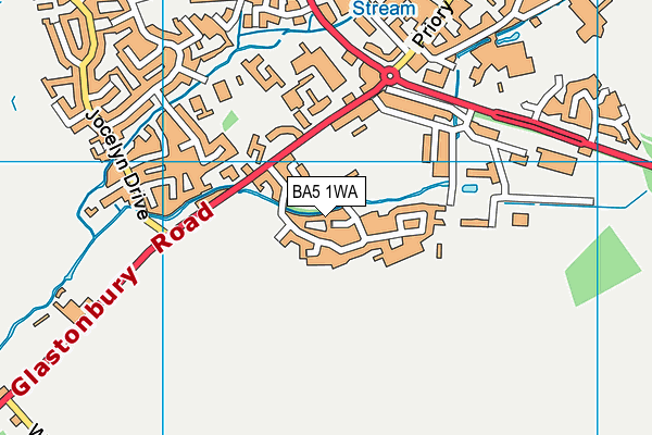 BA5 1WA map - OS VectorMap District (Ordnance Survey)