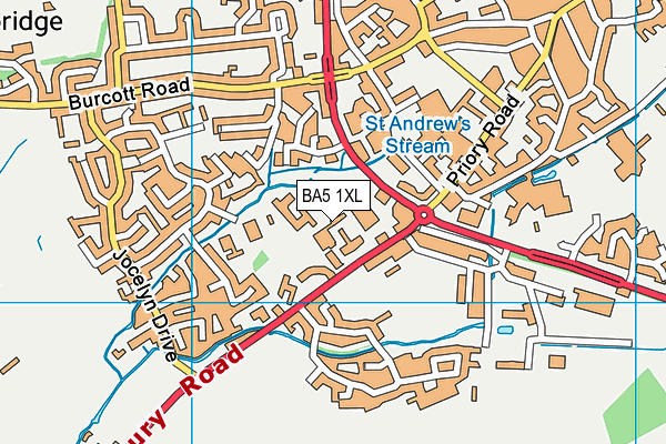 BA5 1XL map - OS VectorMap District (Ordnance Survey)