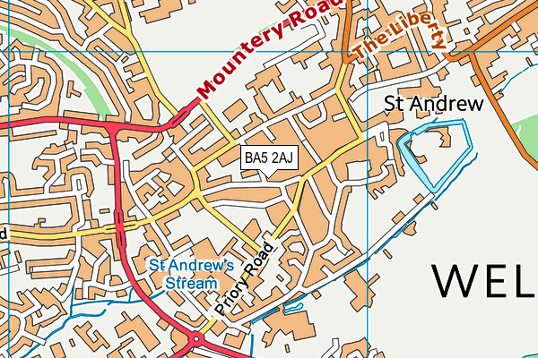 BA5 2AJ map - OS VectorMap District (Ordnance Survey)