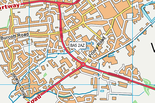 BA5 2AZ map - OS VectorMap District (Ordnance Survey)