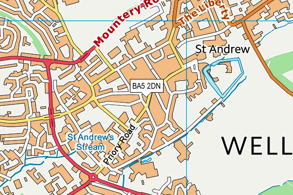 BA5 2DN map - OS VectorMap District (Ordnance Survey)