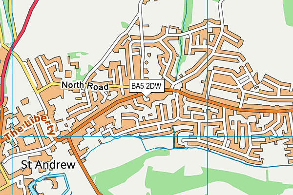 BA5 2DW map - OS VectorMap District (Ordnance Survey)