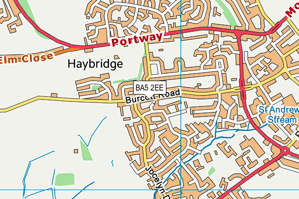 BA5 2EE map - OS VectorMap District (Ordnance Survey)