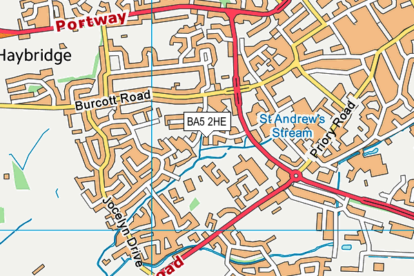 BA5 2HE map - OS VectorMap District (Ordnance Survey)