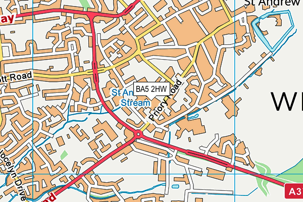 BA5 2HW map - OS VectorMap District (Ordnance Survey)