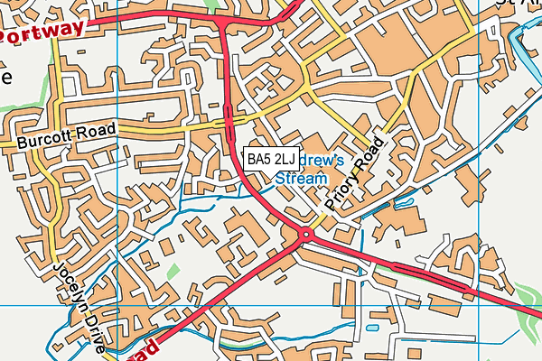 BA5 2LJ map - OS VectorMap District (Ordnance Survey)