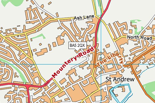 Wells Cathedral School Stp map (BA5 2QX) - OS VectorMap District (Ordnance Survey)
