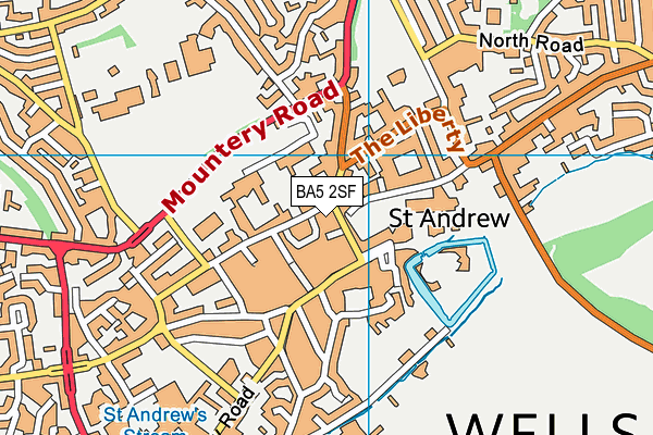 BA5 2SF map - OS VectorMap District (Ordnance Survey)