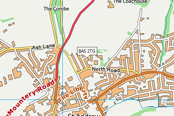 BA5 2TG map - OS VectorMap District (Ordnance Survey)